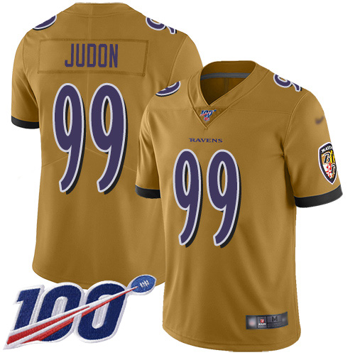 Baltimore Ravens #99 Matthew Judon Gold Youth Stitched Limited Inverted Legend 100th Season Jersey Youth