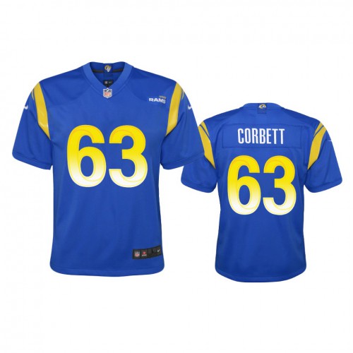 Los Angeles Los Angeles Rams #63 Austin Corbett Youth Game Jersey - Royal Youth