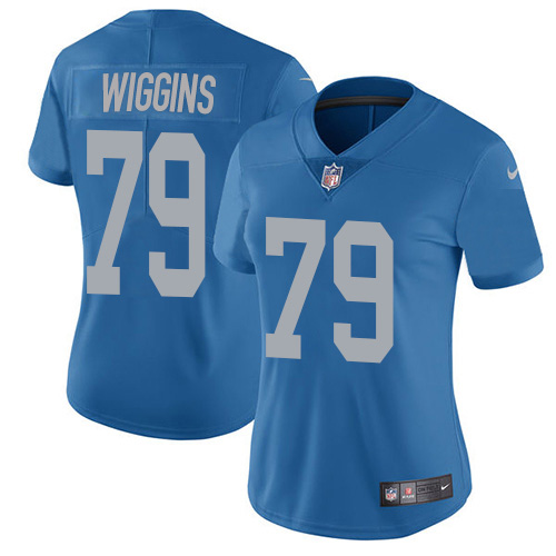 Detroit Lions #79 Kenny Wiggins Blue Throwback Women's Stitched Vapor Untouchable Limited Jersey Womens