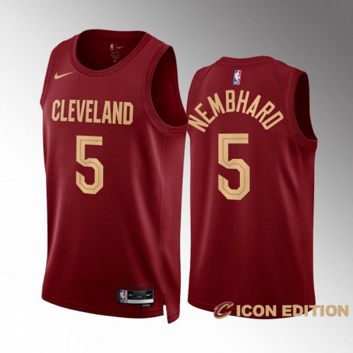 Cleveland Cleveland Cavaliers #5 RJ Nembhard Mens Wine 2022-23 Icon Edition Jersey Mens
