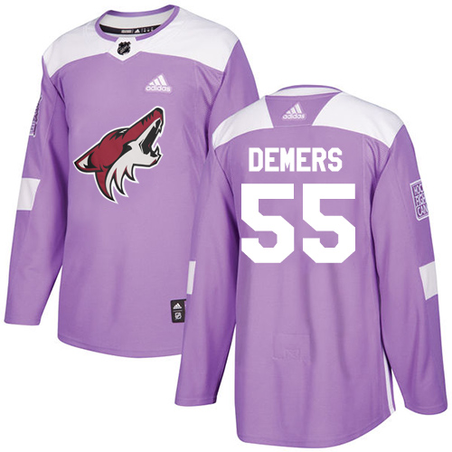 Adidas Arizona Coyotes #55 Jason Demers Purple Authentic Fights Cancer Stitched Jersey Men's
