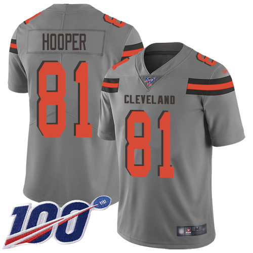 Cleveland Browns #81 Austin Hooper Gray Youth Stitched Limited Inverted Legend 100th Season Jersey Youth