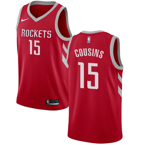Houston Rockets #15 DeMarcus Cousins Red Swingman Icon Edition Jersey Mens