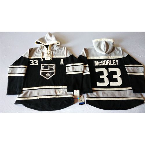 Los Angeles Kings #33 Marty Mcsorley Black Sawyer Hooded Sweatshirt Stitched Jersey Men's