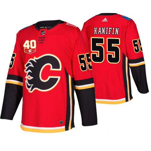 Adidas Calgary Calgary Flames #55 Noah Hanifin 40th Anniversary Third 2019-20 Jersey Men's