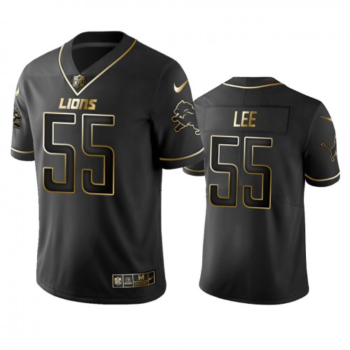 Detroit Lions #55 Eric Lee Men's Stitched Vapor Untouchable Limited Black Golden Jersey Men's