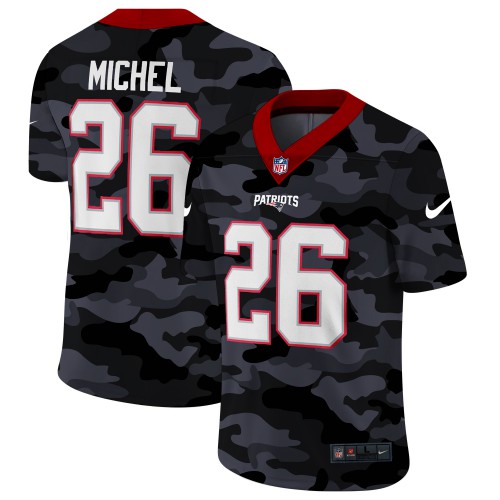 New England New England Patriots #26 Sony Michel Men's 2020 Black CAMO Vapor Untouchable Limited Stitched Jersey Men's