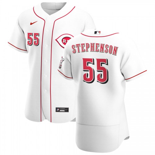 Cincinnati Cincinnati Reds #55 Robert Stephenson Men's White Home 2020 Authentic Player Jersey Men's