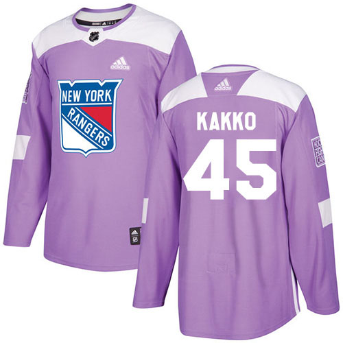 Adidas New York Rangers #45 Kappo Kakko Purple Authentic Fights Cancer Stitched Jersey Men's