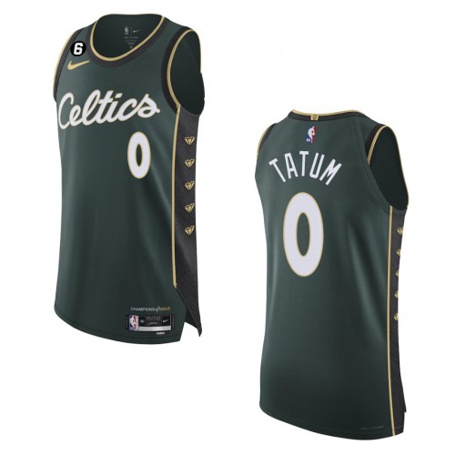 Boston Boston Celtics #0 Jayson Tatum Turquoise 2022-23 Authentic Jersey - City Edition Mens