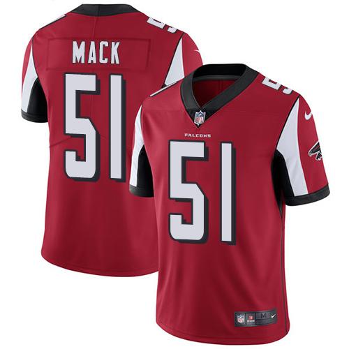 Atlanta Falcons #51 Alex Mack Red Team Color Youth Stitched Vapor Untouchable Limited Jersey Youth