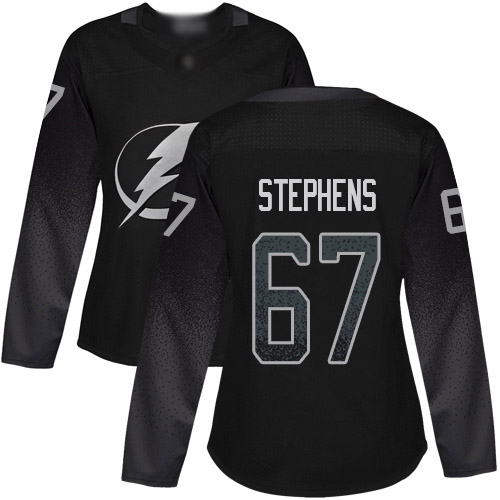 Adidas Tampa Bay Lightning #67 Mitchell Stephens Black Alternate Authentic Women's Stitched Jersey Womens