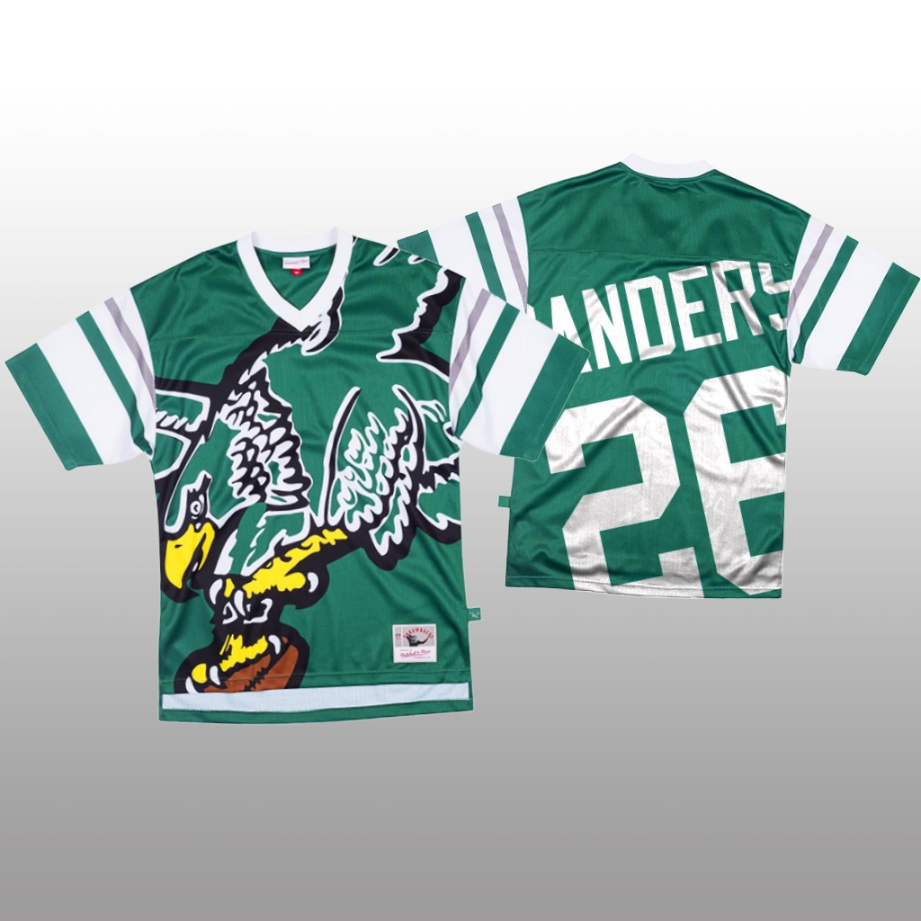 Philadelphia Eagles #26 Miles Sanders Green Men's Mitchell & Nell Big Face Fashion Limited Jersey