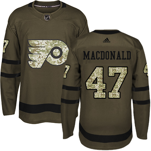 Adidas Philadelphia Flyers #47 Andrew MacDonald Green Salute to Service Stitched Jersey Men's