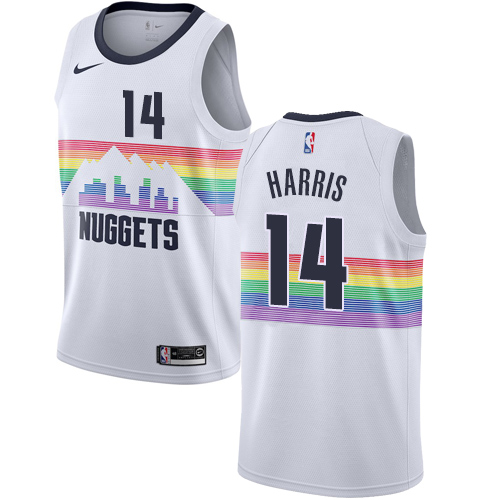 Denver Nuggets #14 Gary Harris White Swingman City Edition 2018/19 Jersey Mens
