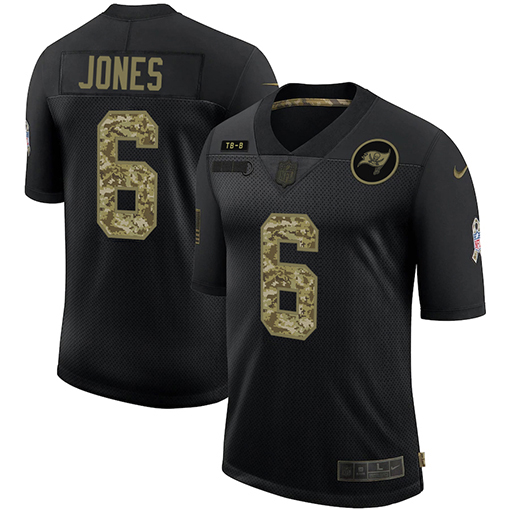 Tampa Bay Buccaneers #6 Julio Jones Men's 2020 Salute To Service Camo Limited Jersey Black