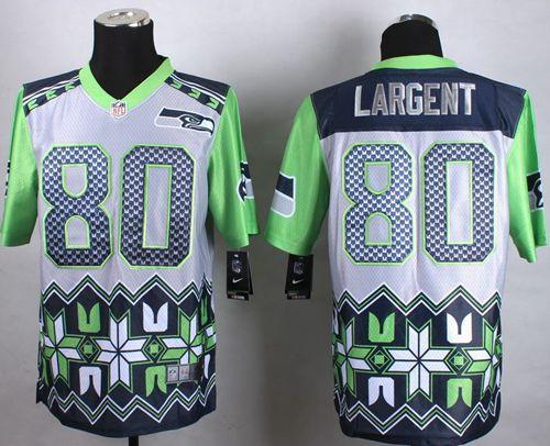 Seahawks #80 Steve Largent Grey Men's Stitched Elite Noble Fashion Jersey