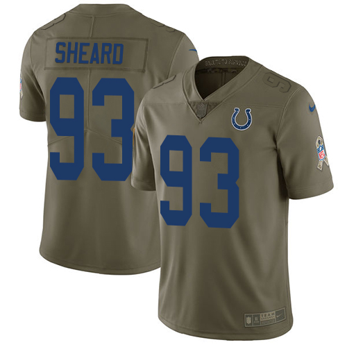 Indianapolis Colts #93 Jabaal Sheard Olive Youth Stitched Limited 2017 Salute to Service Jersey Youth