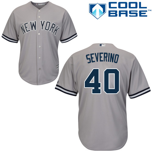 New York Yankees #40 Luis Severino Grey New Cool Base Stitched Jersey Men's