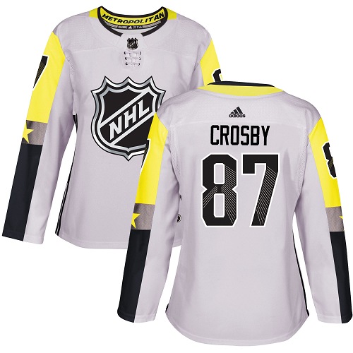 Adidas Pittsburgh Penguins #87 Sidney Crosby Gray 2018 All-Star Metro Division Authentic Women's Stitched Jersey Womens