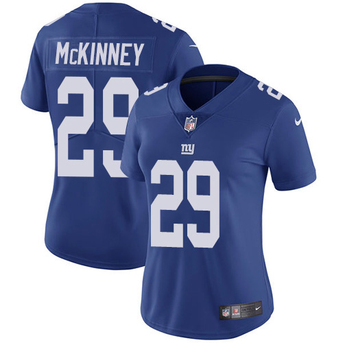 New York Giants #29 Xavier McKinney Royal Blue Team Color Women's Stitched Vapor Untouchable Limited Jersey Womens