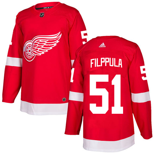 Adidas Detroit Red Wings #51 Valtteri Filppula Red Home Authentic Stitched Youth Jersey Youth