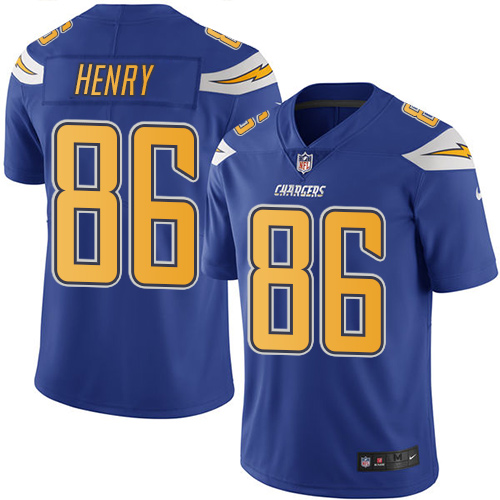 Los Angeles Chargers #86 Hunter Henry Electric Blue Youth Stitched Limited Rush Jersey Youth