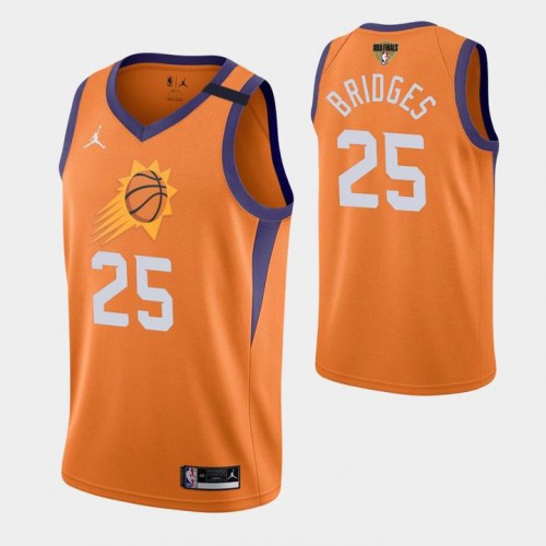Phoenix Phoenix Suns #25 Mikal Bridges Youth 2021 Finals Bound Statement Edition Jersey Orange Youth