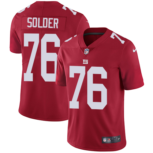 New York Giants #76 Nate Solder Red Alternate Men's Stitched Vapor Untouchable Limited Jersey Men's