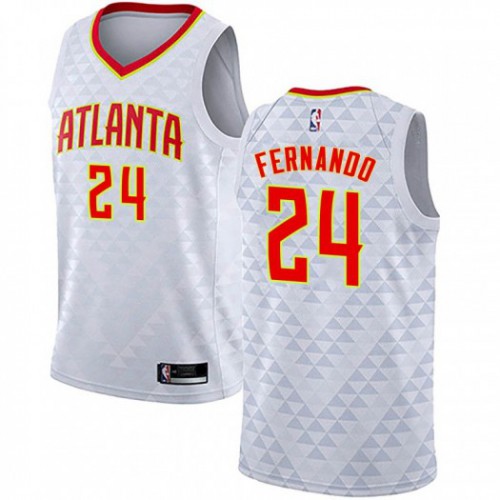 Atlanta Hawks #24 Bruno Fernando White Swingman Association Edition Jersey Mens