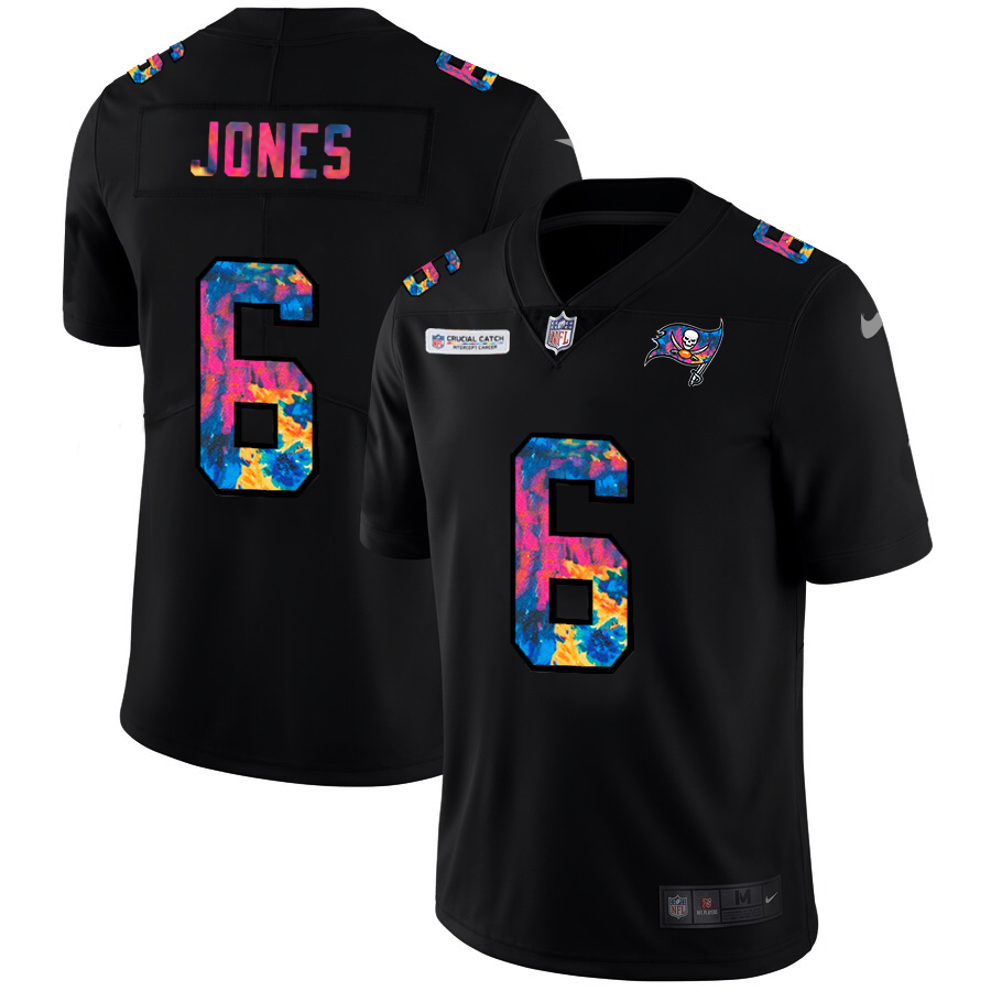 Tampa Bay Buccaneers #6 Julio Jones Men's Multi-Color Black 2020 Crucial Catch Vapor Untouchable Limited Jersey