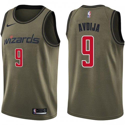 Washington Wizards #9 Deni Avdija Green Salute to Service Youth Swingman Jersey Youth