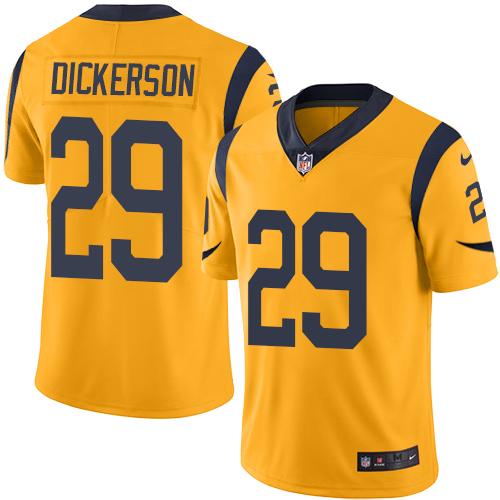 Rams #29 Eric Dickerson Gold Youth Stitched Limited Rush Jersey