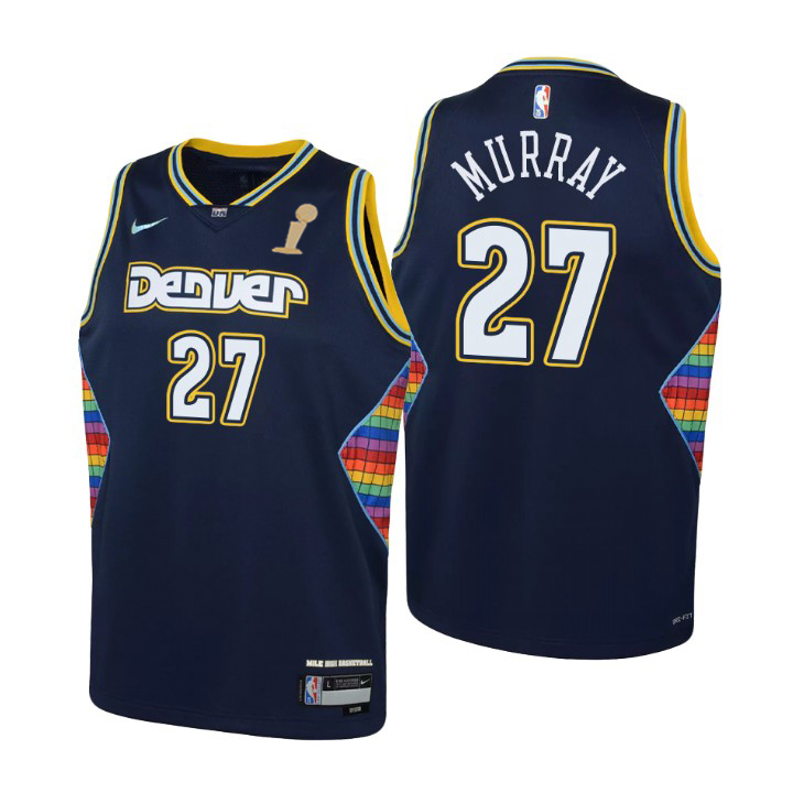 Denver Nuggets #27 Jamal Murray Navy Youth 2023 Finals Champions Swingman Jersey - City Edition