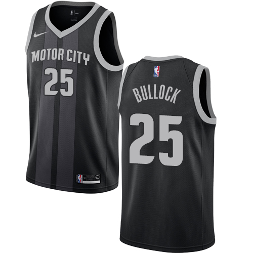 Detroit Pistons #25 Reggie Bullock Black Swingman City Edition 2018/19 Jersey Mens