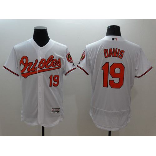 Baltimore Orioles #19 Chris Davis White Flexbase Authentic Collection Stitched Jersey Men's