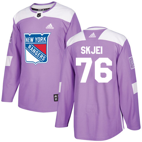 Adidas New York Rangers #76 Brady Skjei Purple Authentic Fights Cancer Stitched Jersey Men's