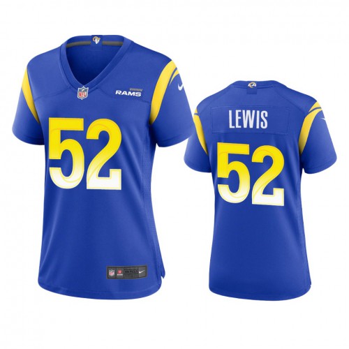 Los Angeles Los Angeles Rams #52 Terrell Lewis Women's Game Jersey - Royal Womens