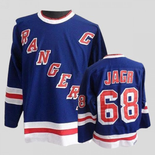 New York Rangers #68 Jaromir Jagr Stitched Blue CCM Throwback Jersey Men's