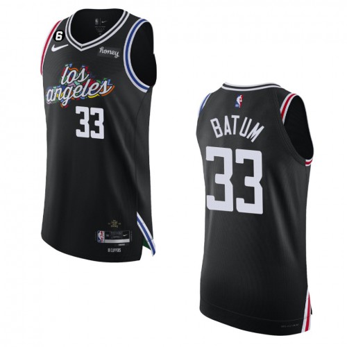 Los Angeles Los Angeles Clippers #33 Nicolas Batum Black 2022-23 Authentic Jersey - City Edition Mens