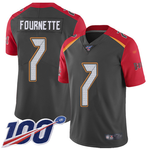 Buccaneers #7 Leonard Fournette Gray Men's Stitched Limited Inverted Legend 100th Season Jersey