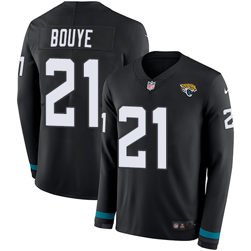 Jacksonville Jaguars #21 A.J. Bouye Black Team Color Men's Stitched Limited Therma Long Sleeve Jersey Men's