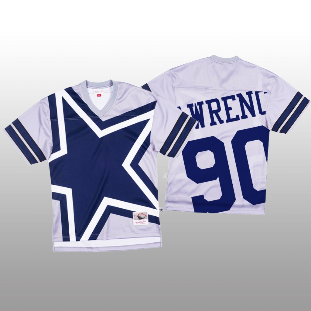 Dallas Cowboys #90 Demarcus Lawrence White Men's Mitchell & Nell Big Face Fashion Limited Jersey