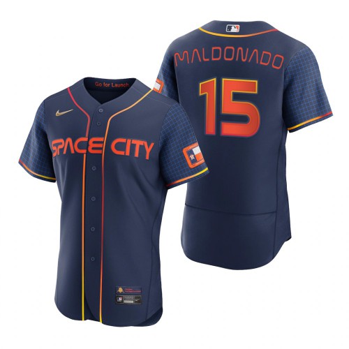 Houston Houston Astros #15 Martin Maldonado Navy Men's Authentic 2022 City Connect Jersey Men's