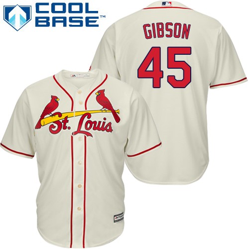 St.Louis Cardinals #45 Bob Gibson Cream Cool Base Stitched Youth Jersey Youth