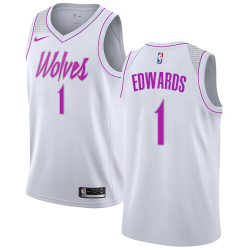 Minnesota Timberwolves #1 Anthony Edwards White Youth Swingman Earned Edition Jersey Youth
