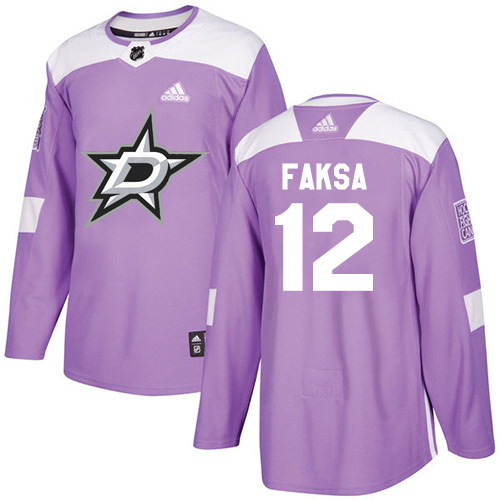 Adidas Dallas Stars #12 Radek Faksa Purple Authentic Fights Cancer Youth Stitched Jersey Youth
