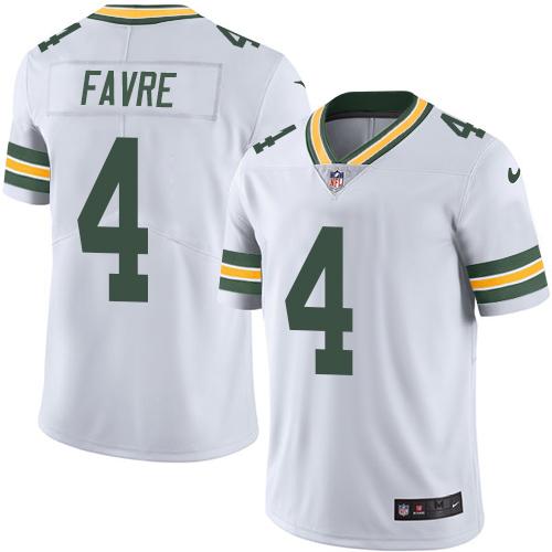 Green Bay Packers #4 Brett Favre White Youth Stitched Vapor Untouchable Limited Jersey Youth