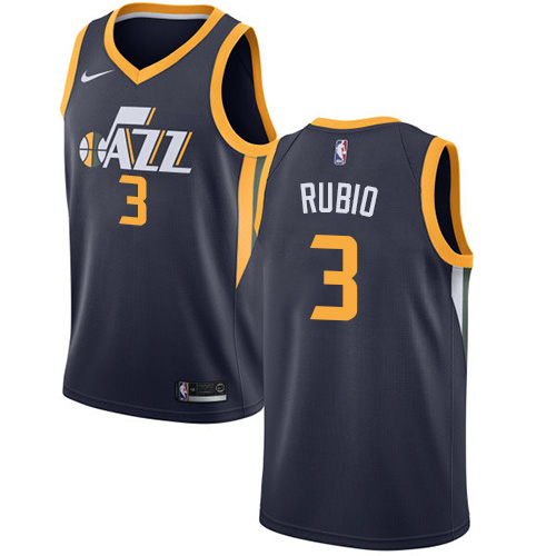 Utah Jazz #3 Ricky Rubio Navy Womens Swingman Icon Edition Jersey Womens