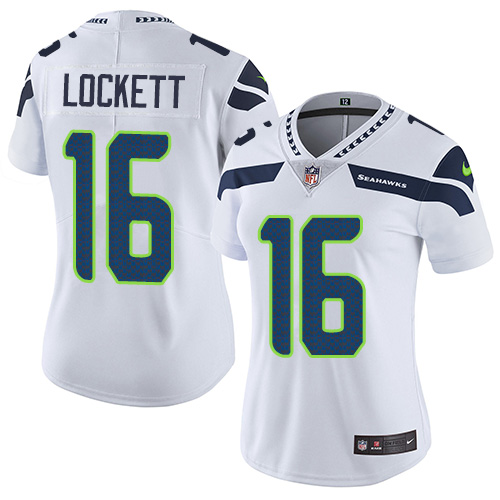 Seahawks #16 Tyler Lockett White Women's Stitched Vapor Untouchable Limited Jersey